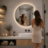 Espejo De Baño Led Redondo Medialuna Desempañador Led08 52 X 60 Cm ESPEJO REDONDO LED08 52X60 MEDIALUNA