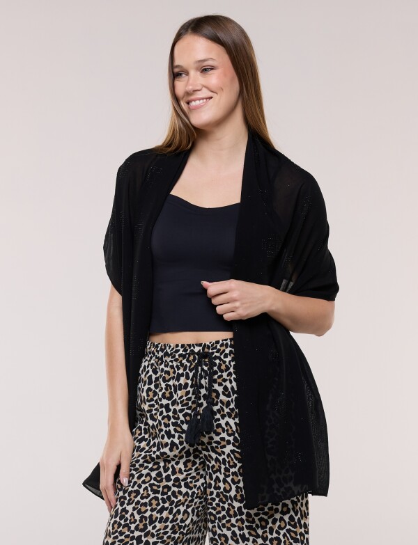 Pashmina Apliques Brillos NEGRO