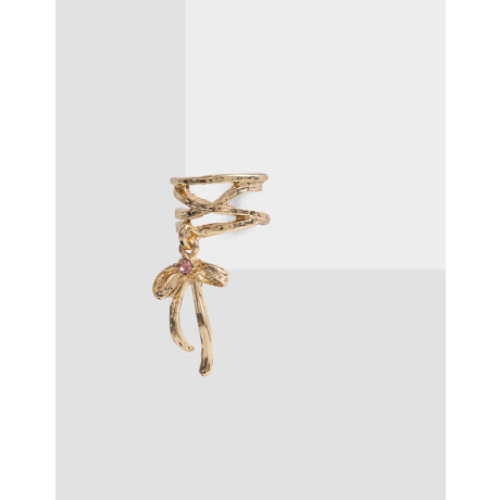 Cuff Con Dije De Moño Dorado