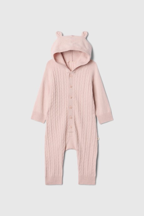 Pijama Con Cierre Botones Bebe Dull Rose