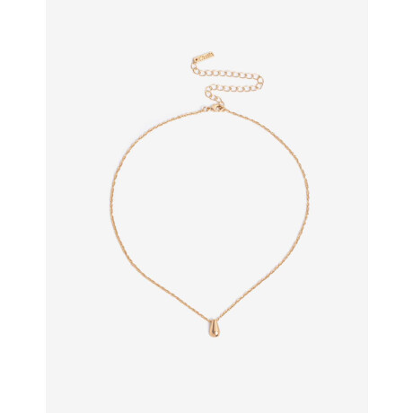 Cadena Con Dije De Metal Bañado En Oro Dorado