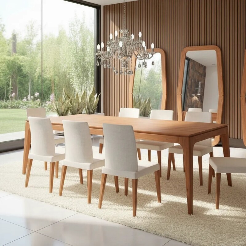MESA COMEDOR RECTANGULAR - MADERA CINAMOMO MESA COMEDOR RECTANGULAR - MADERA CINAMOMO