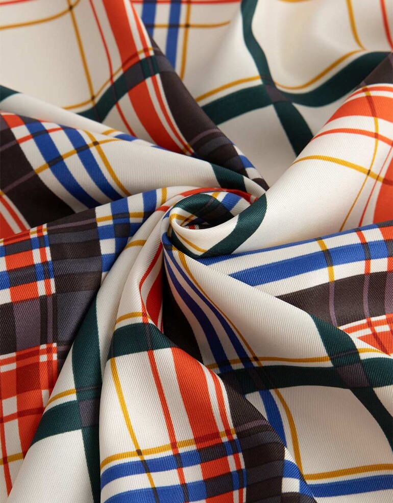 Pañuelos Raso Geométrico Pañuelo De Material Reciclado Cuadrille - Combinacion Multicolor