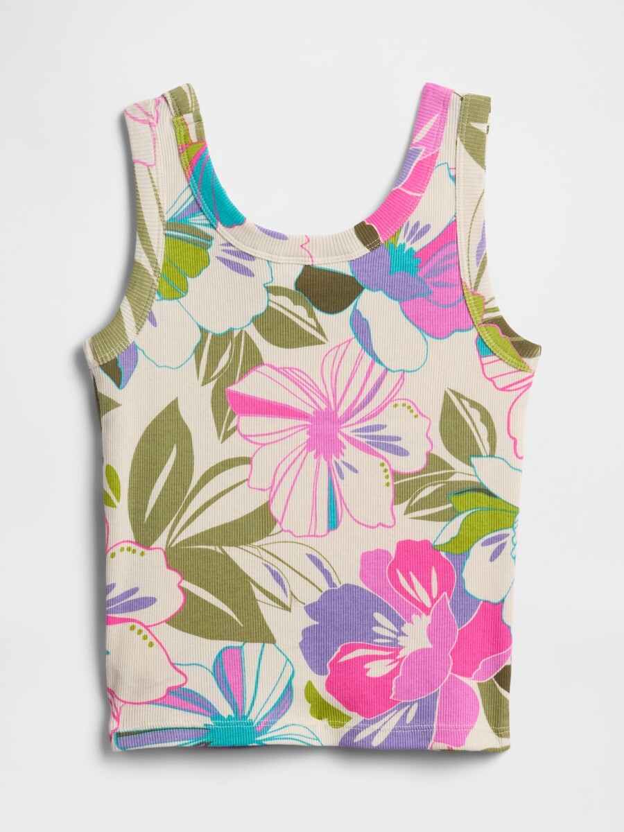 Musculosa Rib Niña - Sp Floral Logo 