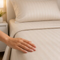 Juego Completo de Sabanas 1 Plaza 400 Hilos Premium Beige