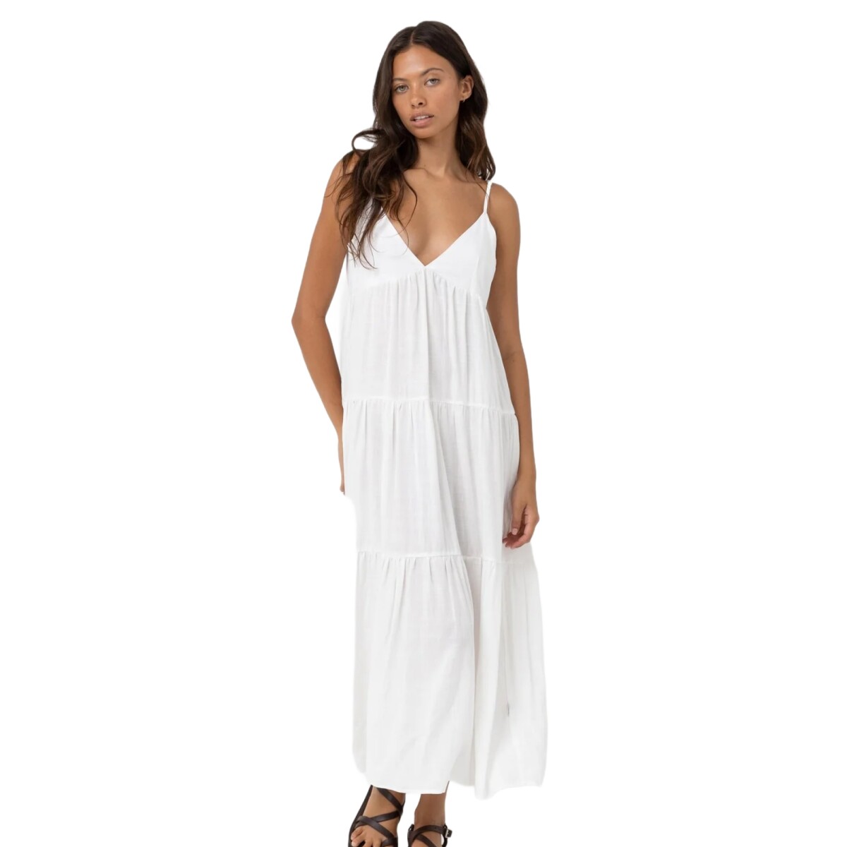 Vestido Rhythm Classic Tiered Mini - Blanco 