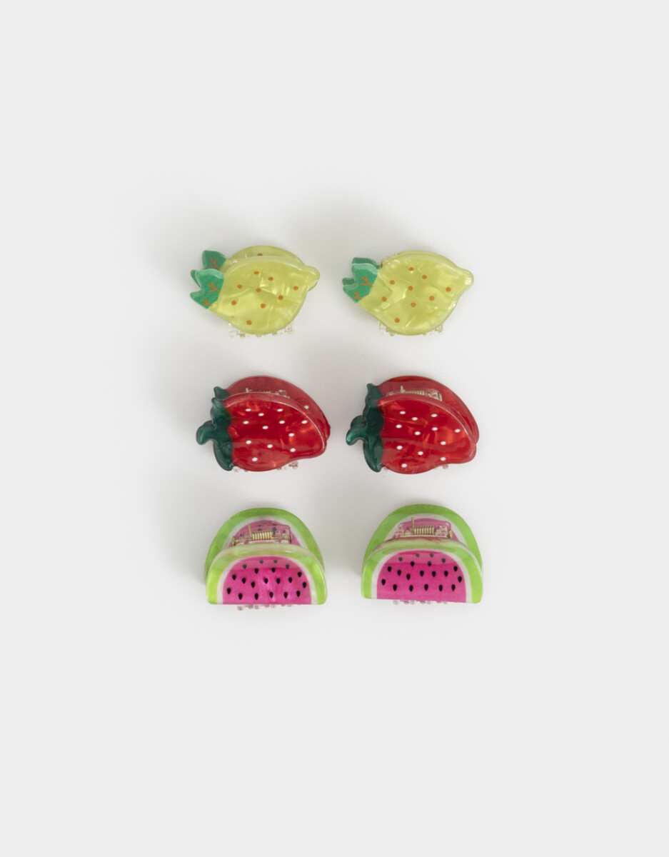 Hebillas Infantiles Frutas - Combinacion Tricolor 