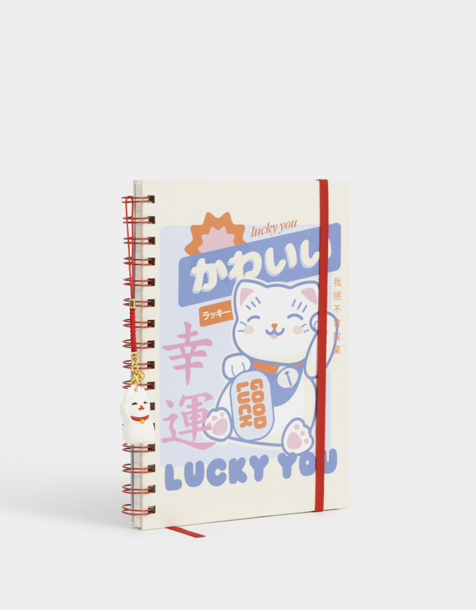 Cuaderno A5 Con Charm De Gatito "tokyo" 