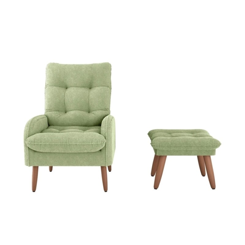 Butaca Nantes Con Puff Verde Butaca Nantes Con Puff Verde