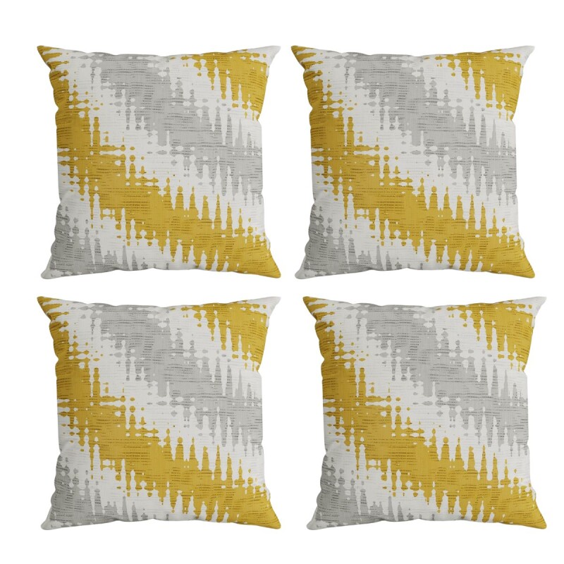 Set x4 funda de almohadones lisa 43 x 43 RAYAS MOSTAZA