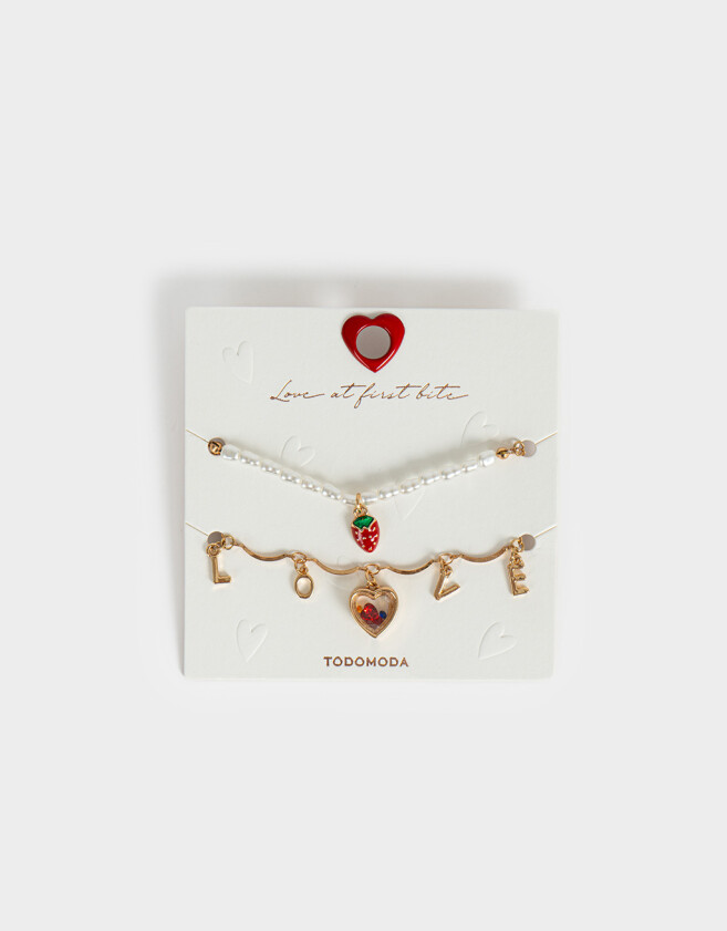 Pulseras Flexibles Con corazón Pulseras Flexibles Sets Con Corazón - Dorado