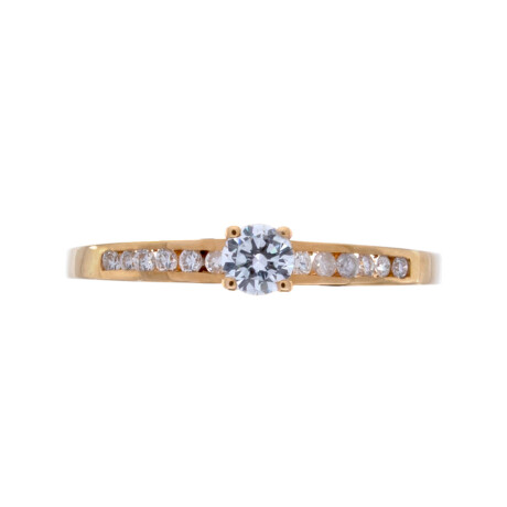 Anillo de oro 18 ktes con brillantes, SOLITARIO. Anillo de oro 18 ktes con brillantes, SOLITARIO.