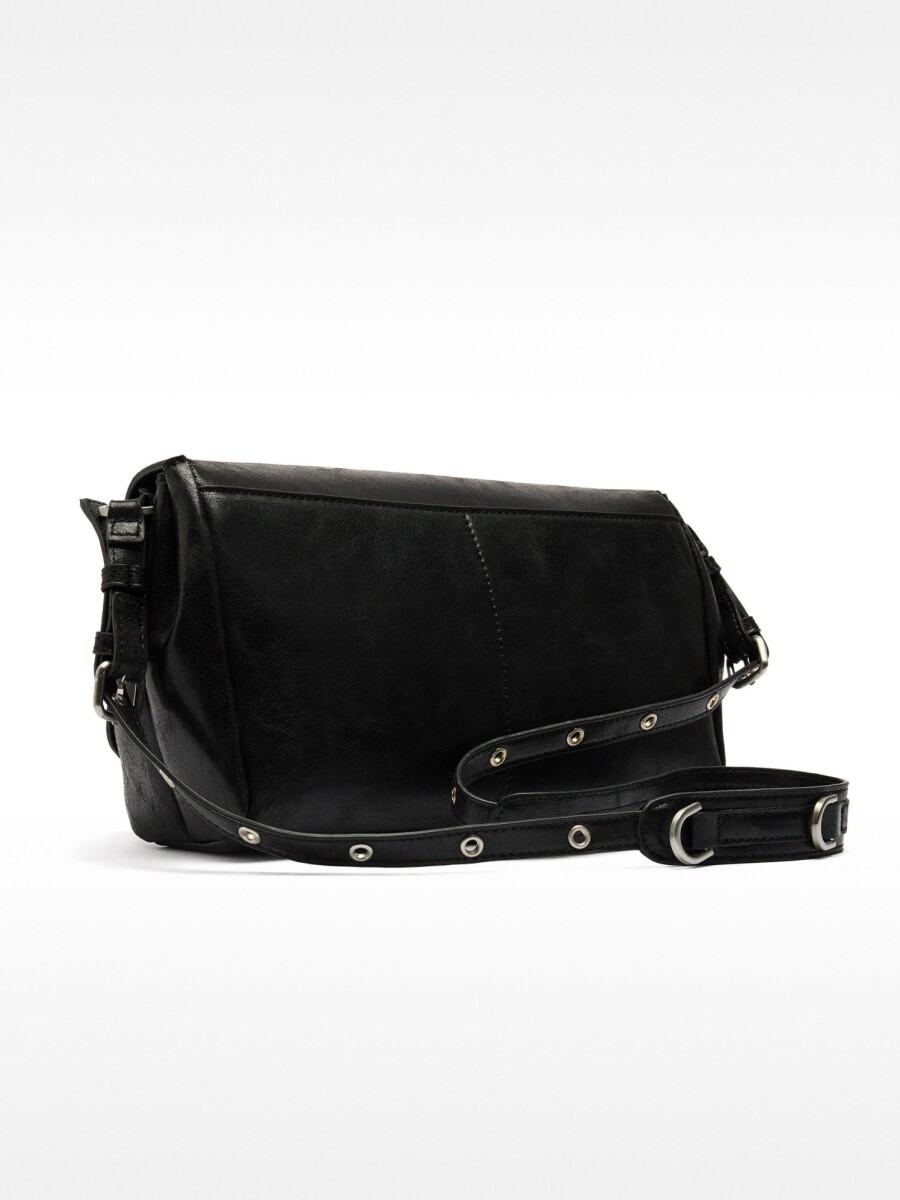 Bolso Bandolera Con Solapa negro