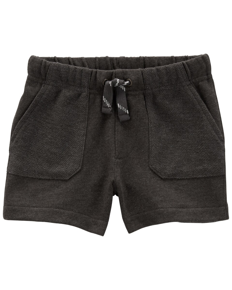 Short de algodón, con bolsillo trasero, gris oscuro 