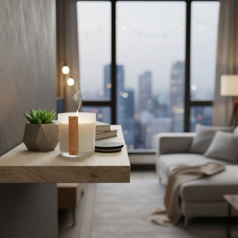 VELA AROMATICA WHITE MUSK 8X9CM Unica