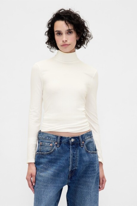 Remera Polera Mujer New Off White