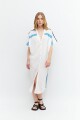Túnica oversized con detalles bordados blanco