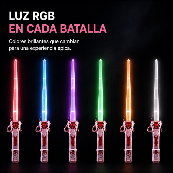Espada Sable Retráctil con Luz RGB y Sonido Rojo 1