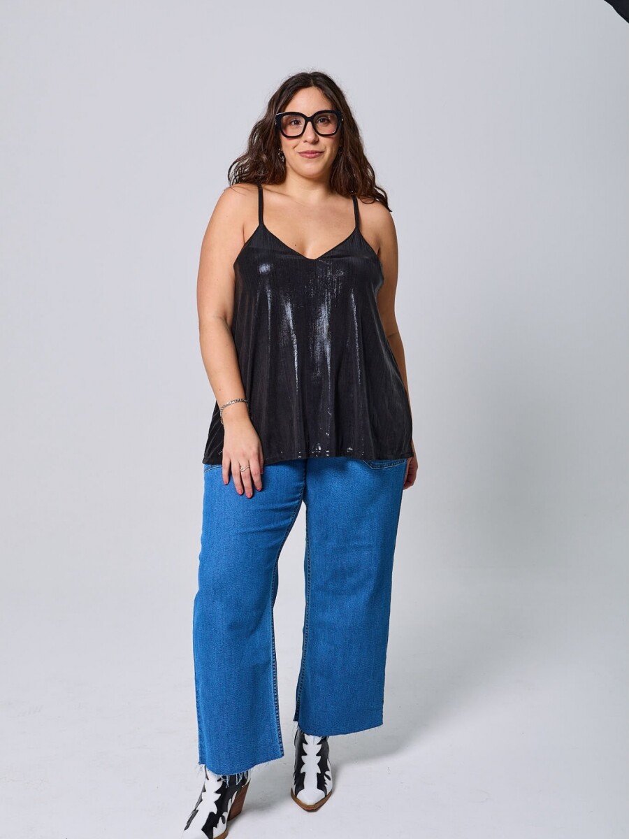 Musculosa Dance Negra rayas
