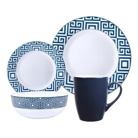 Juego de vajilla Selecta en vidrio opalina templada x 16 piezas NAVY