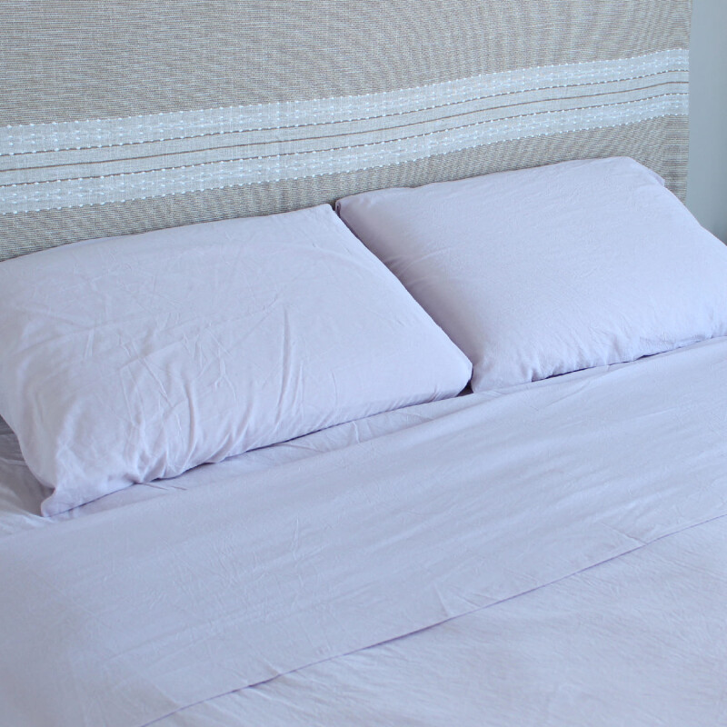 Juego de sábanas algodón queen lila