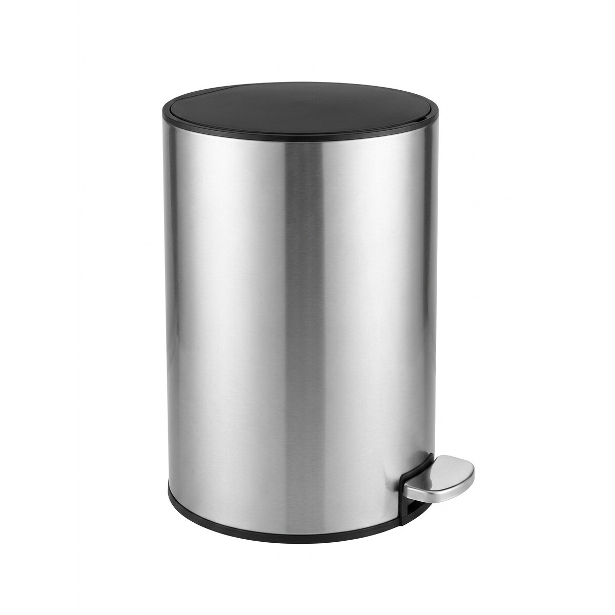 BASURERO METAL PLATA C/PEDAL 10L 