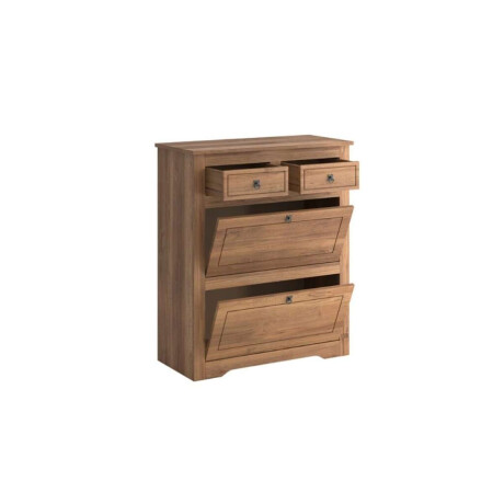 Comoda Zapatera Madera Maciza Linea Mexicana Oscura
