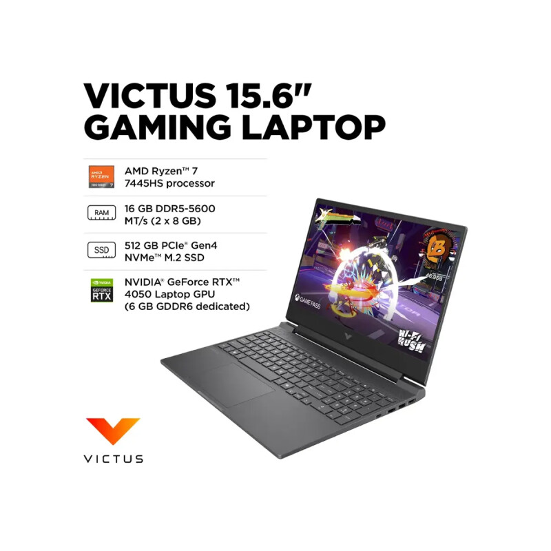 Notebook Gamer HP Victus Ryzen 7 7445HS 512GB 16GB RTX 4050 Notebook Gamer HP Victus Ryzen 7 7445HS 512GB 16GB RTX 4050
