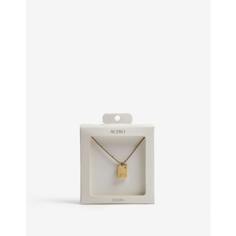 Cadena Corta Dije ''m'' Acero Dorado