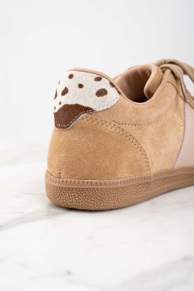 Zapatilla Gamuza Combinada Mocha