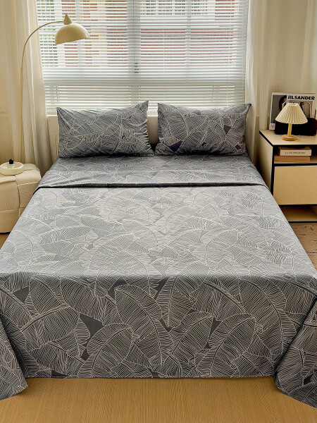 JUEGO DE SÁBANAS SOMMIER BOTANICO GRIS
