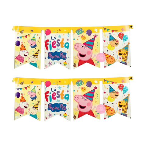 Cotillón Banderín Cartel Feliz Cumple Peppa Pig 150 cm U