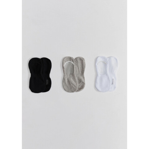 KIT COM 3 PARES MEIAS UNISSEX PRETO/CINZA/BRANCO