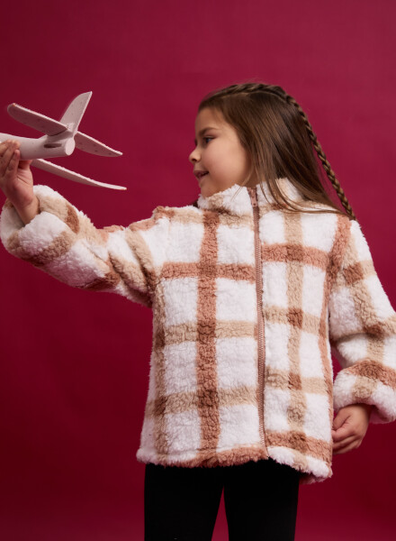 Campera infantil checks Rosa antique