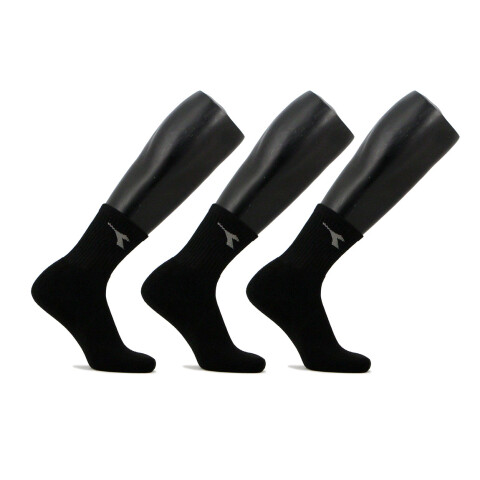 Medias Algodón Diadora Lucca x 3 Negro