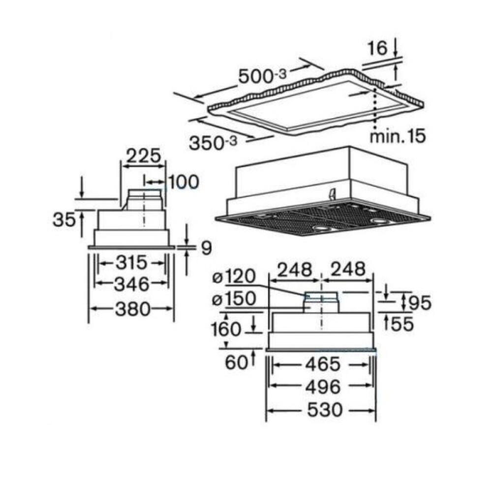 Campana de integración Bosch DHL555BL 53cm negro