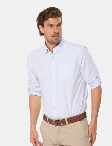 CAMISA RAYADA Celeste