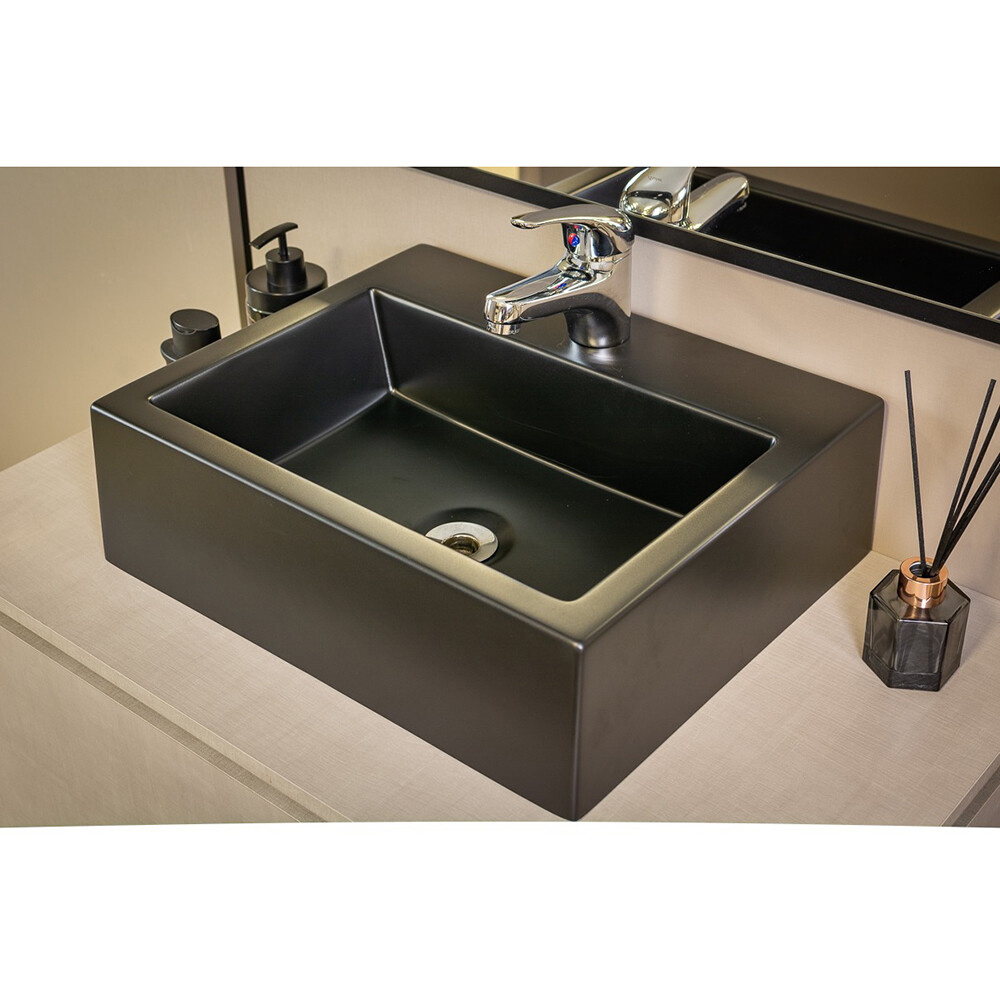 LAVABO QUADRA NEGRO MATE Lavabo Quadra Negro Mate