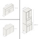 JUEGO MODULAR PARA COCINA INCLUYE AEREO BAJO MESADA Y TORRE GAMAS DE BEIGE