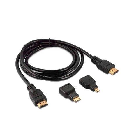 Cable HDMI a HDMI M-M con Adaptador Micro HDMI y Mini HDMI Cable HDMI a HDMI M-M con Adaptador Micro HDMI y Mini HDMI