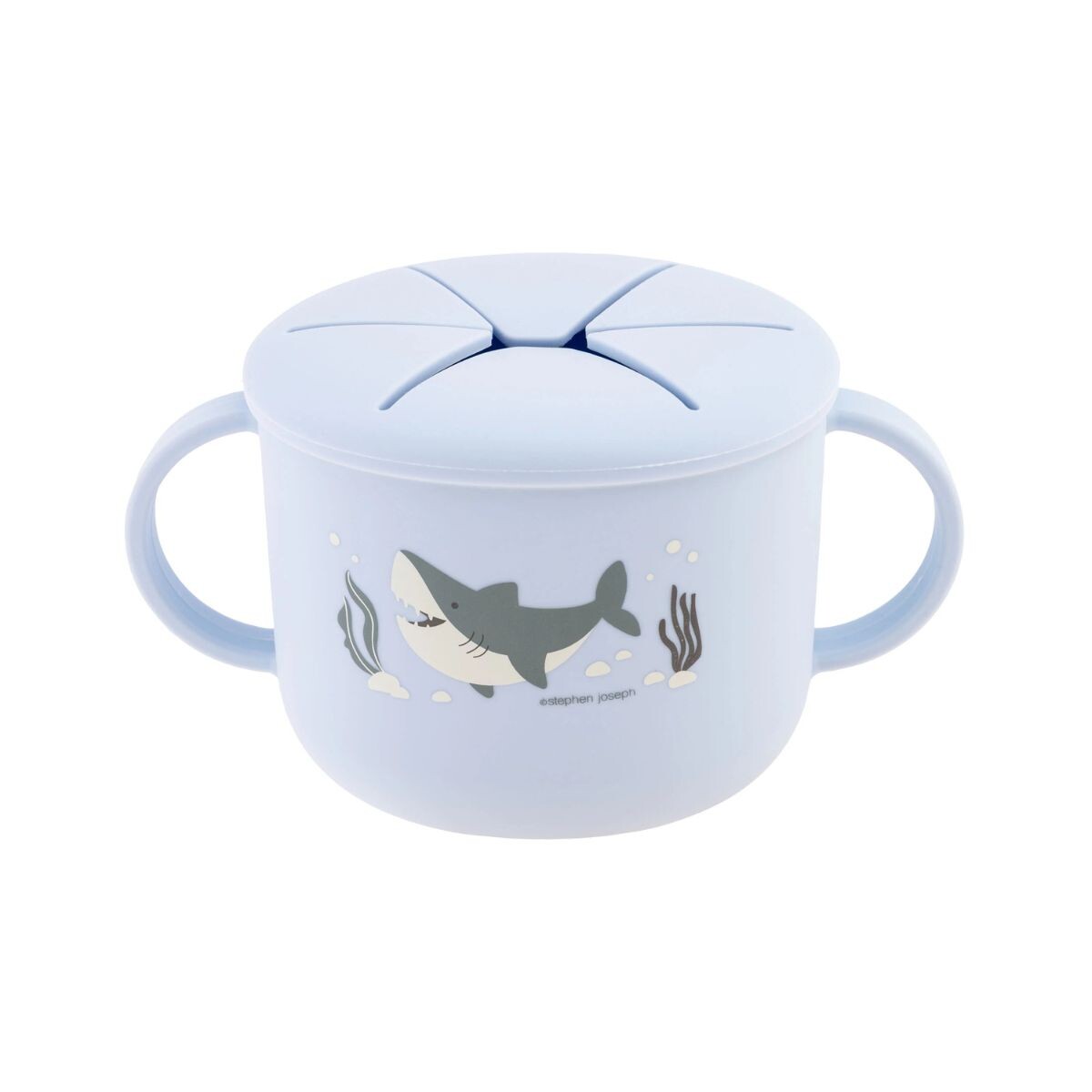 Bowl de silicona con tapa para snacks - Tiburón 