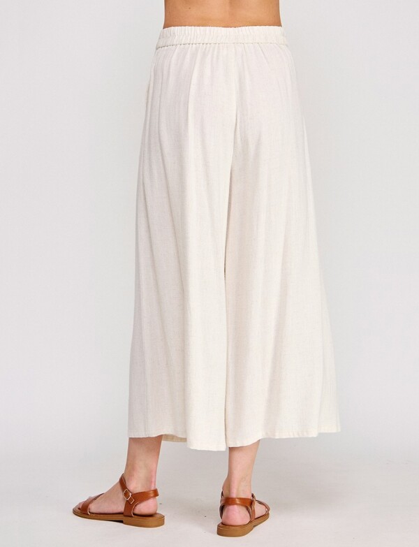 Pantalon Crop Lino BEIGE CLARO