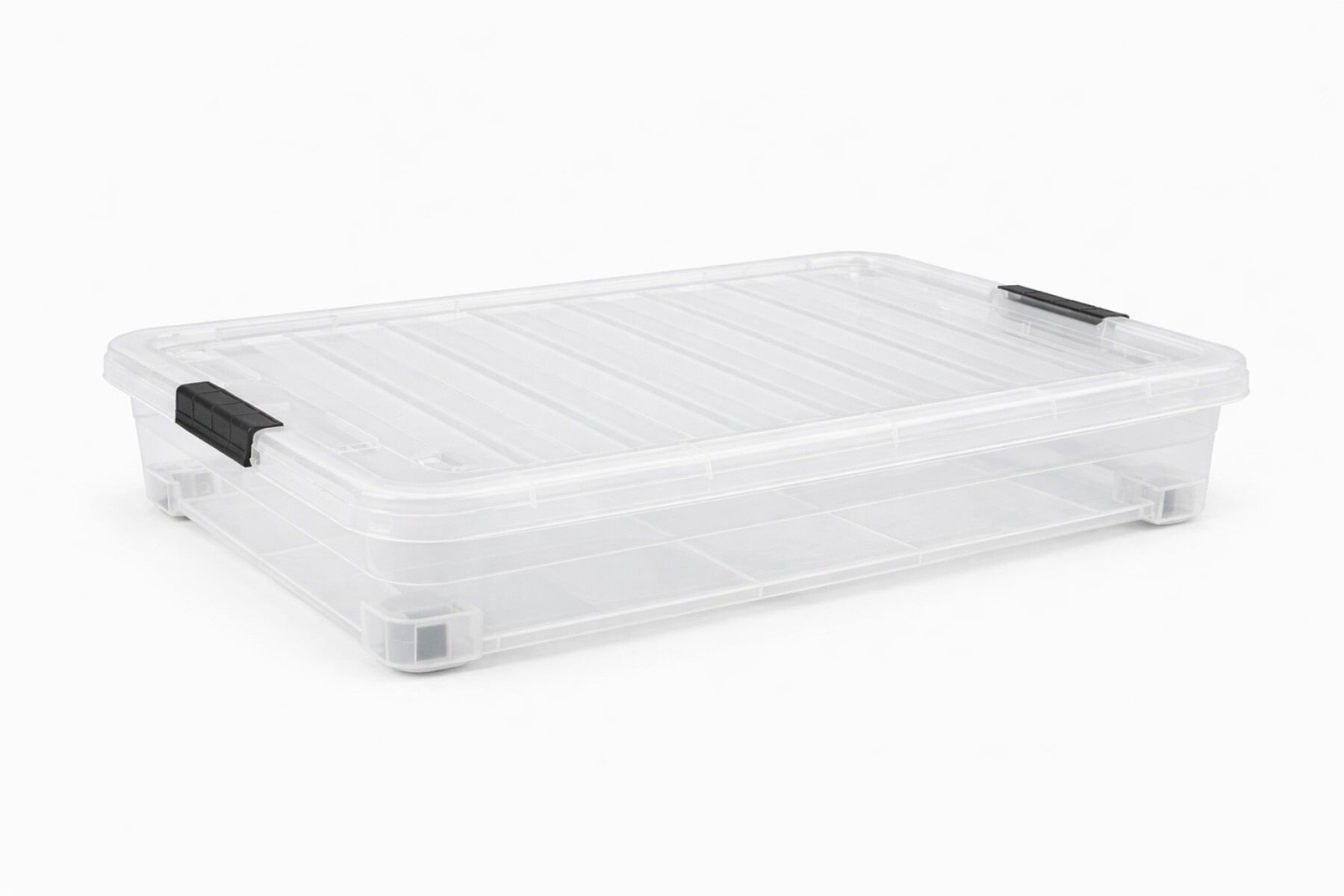 Caja Organizadora Con Ruedas 52 Litros Bajo Cama 67x47x17 - Transparente 