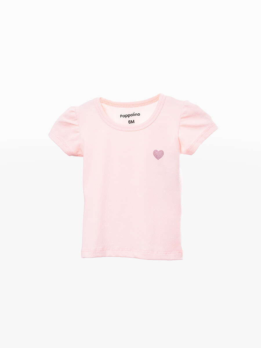 REMERA MANGA CORTA GLOB - ROSA CLARO 