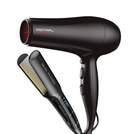 Combo GAMA Secador MISTRAL + Planchita X DUAL NEGRO