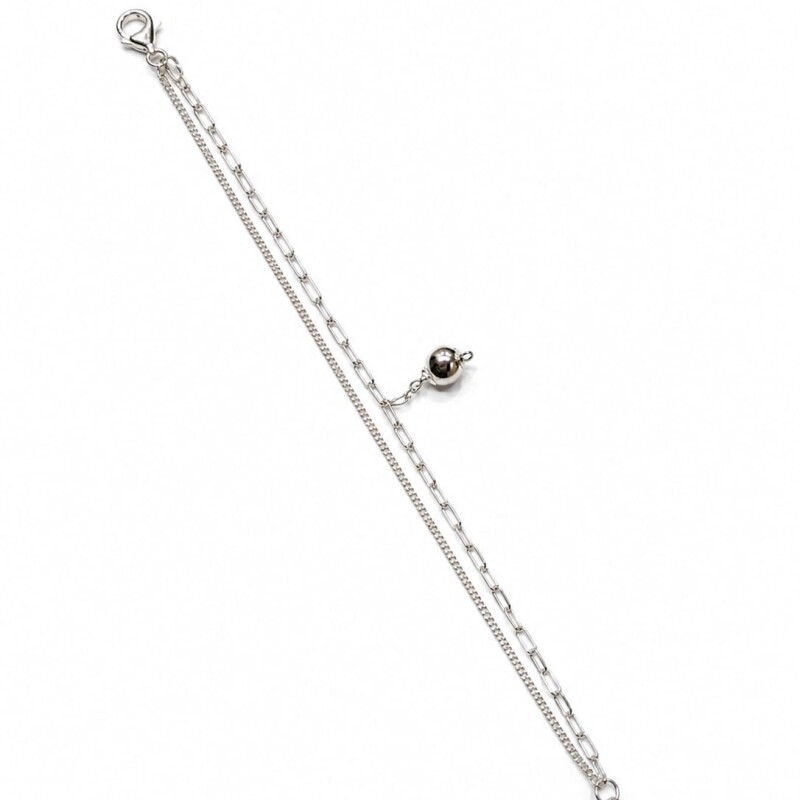 Pulsera doble con colgante bolita Pulsera doble con colgante bolita
