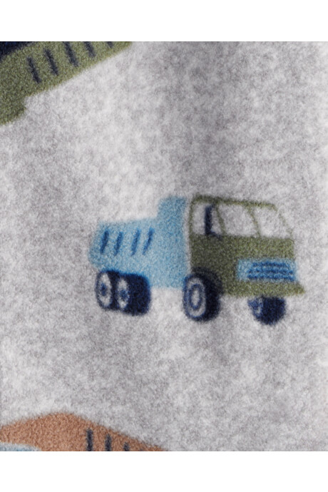 Pijama una pieza de micropolar, con pie, diseño camiones Sin color