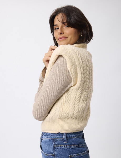 Chaleco hombreras crudo