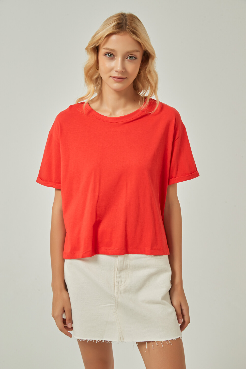 Remera Ena Rojo Coral