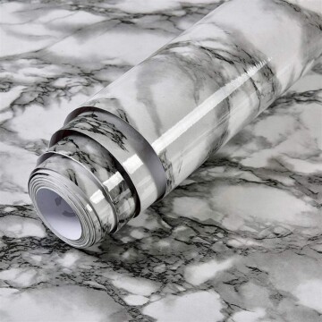 Papel Adhesivo Empapelar Lavable Símil Mármol 60 Cm Variante Mármol Oscuro